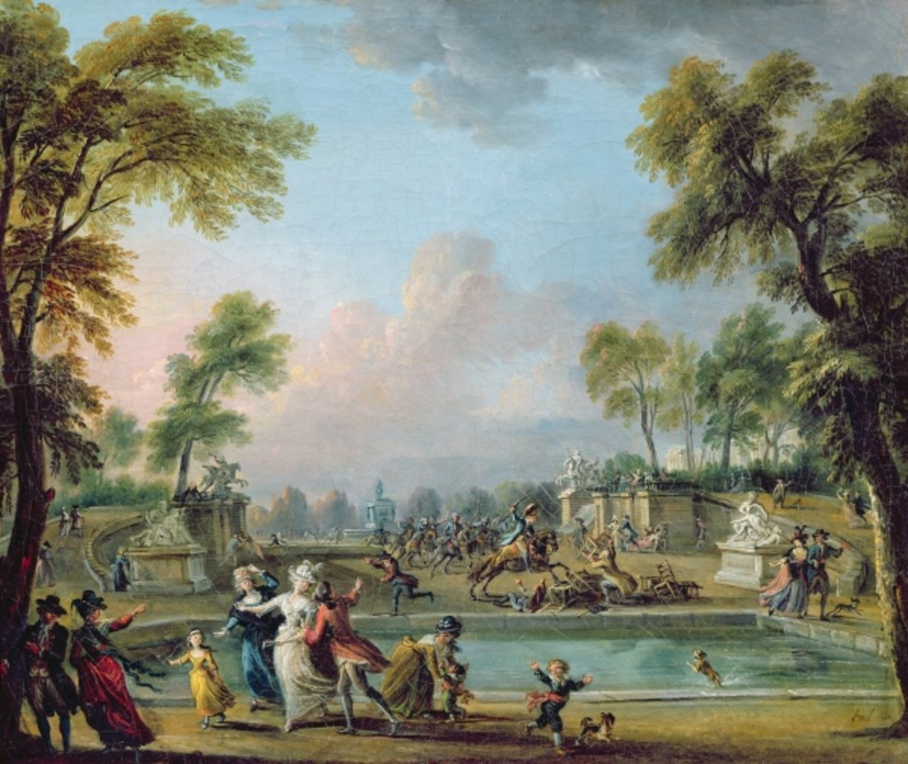 Detail of The Charge of the Prince of Lambesc in the Tuileries Gardens, 12th July 1789 by Jean-Baptiste Lallemand