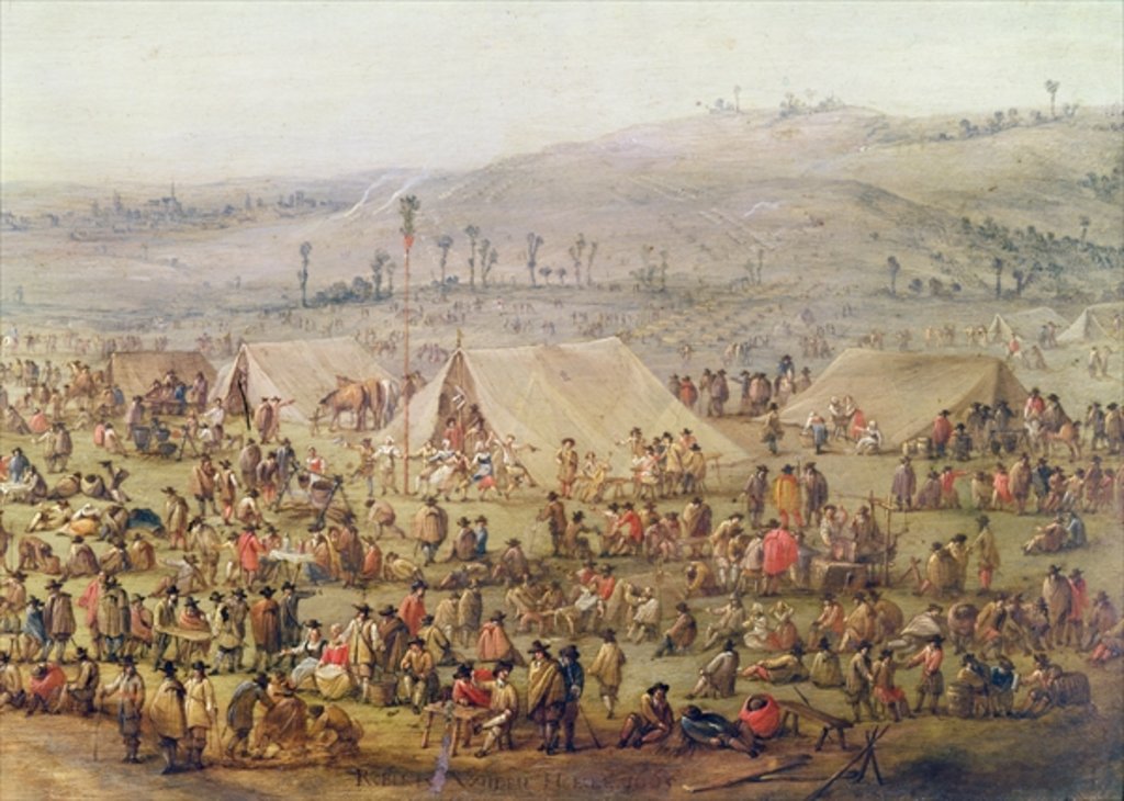 Detail of Military Encampment by Robert van den Hoecke