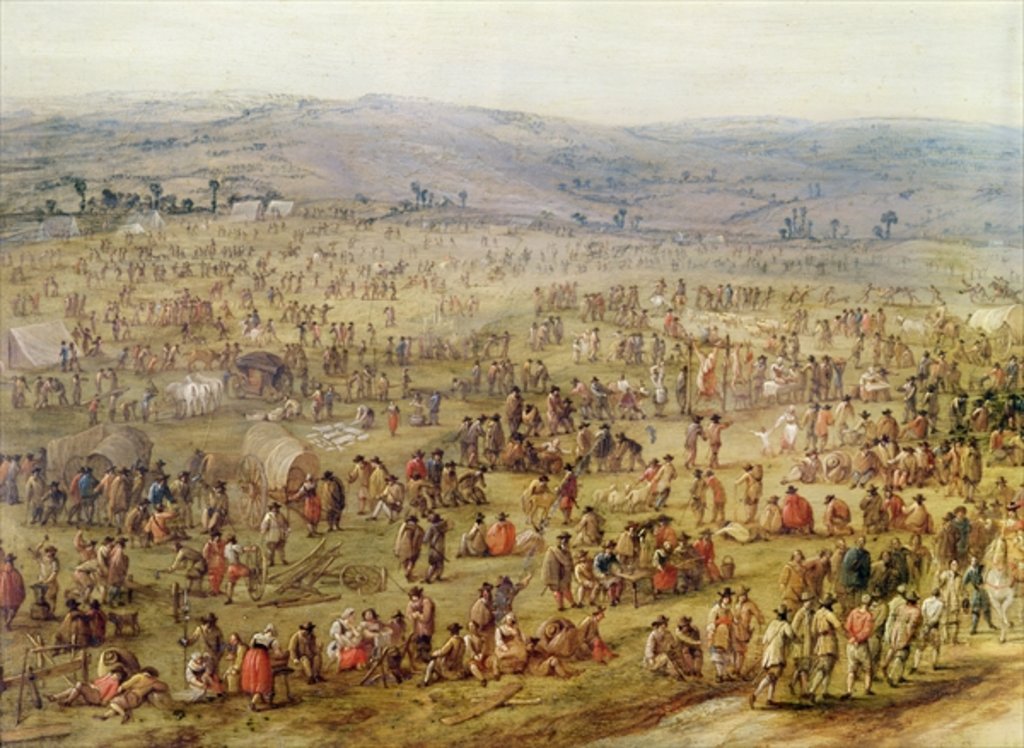 Detail of Military Encampment by Robert van den Hoecke