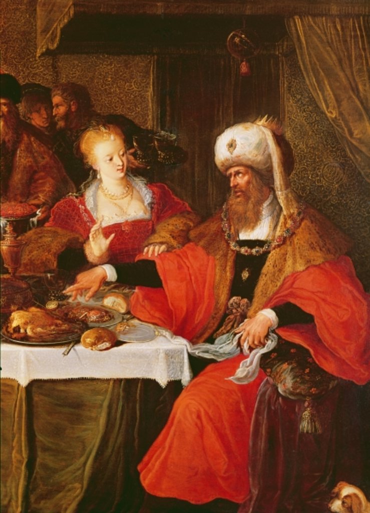 Detail of Herod II and Herodias at the Feast of Herod by Frans the Elder Francken