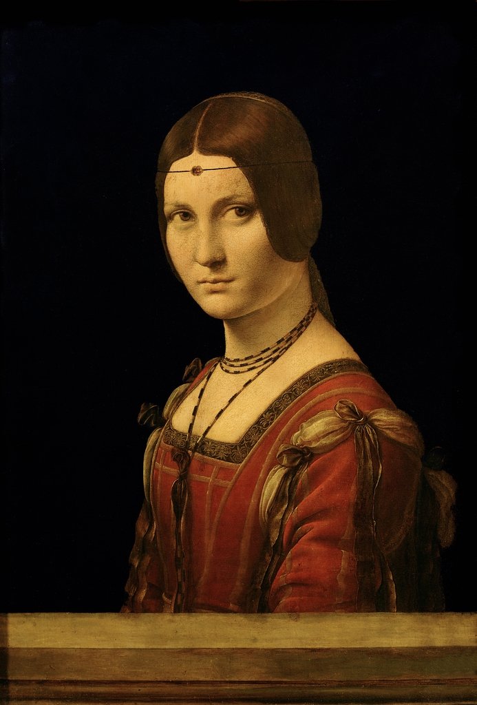 Detail of Portrait of a Lady from the Court of Milan, c.1490-95 by Leonardo da Vinci