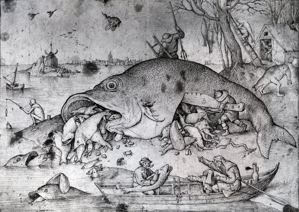 Detail of Big fishes eat small ones, 1556 by Pieter the Elder Bruegel