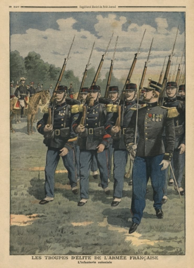 Detail of Elite troops of French army, the colonial infantry by French School
