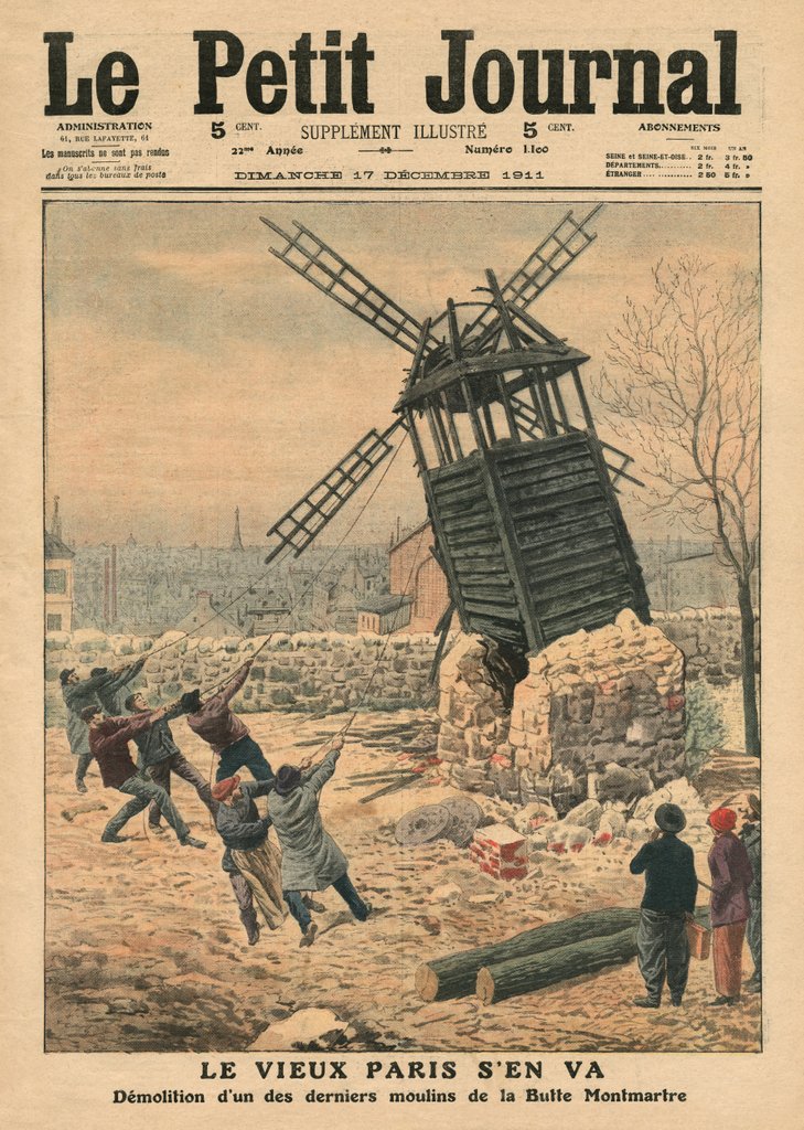 Detail of Pulling down one of the last windmills on the Butte Montmartre by French School