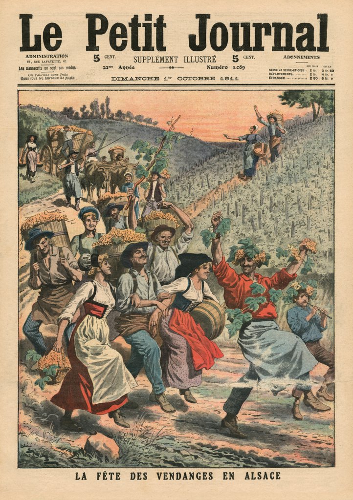 Detail of Celebrating the wine harvest in Alsace by French School