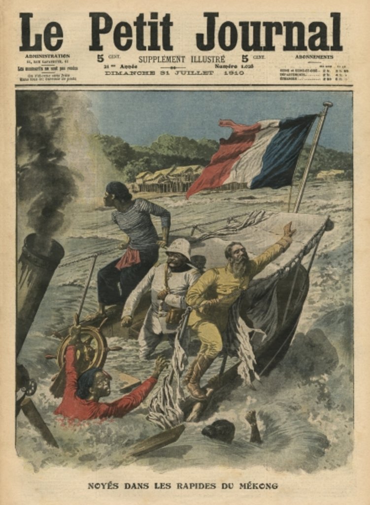 Detail of Drowning in the Mekong rapids by French School