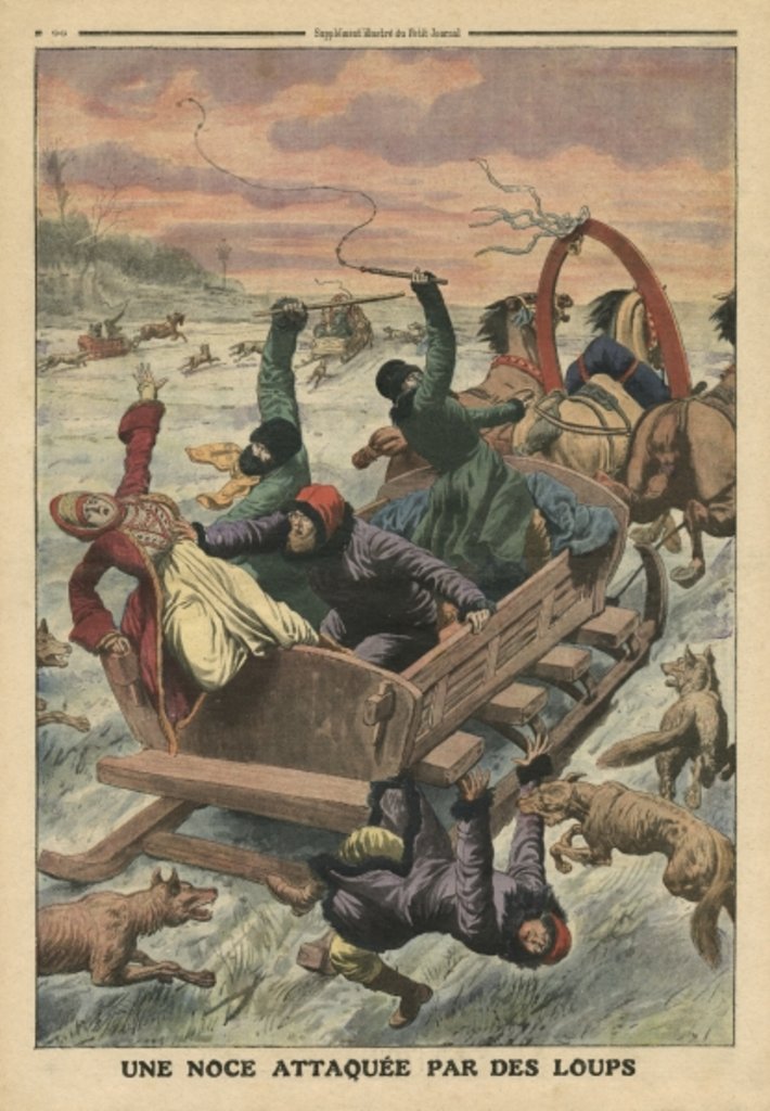 Detail of Wedding party attacked by wolves by French School