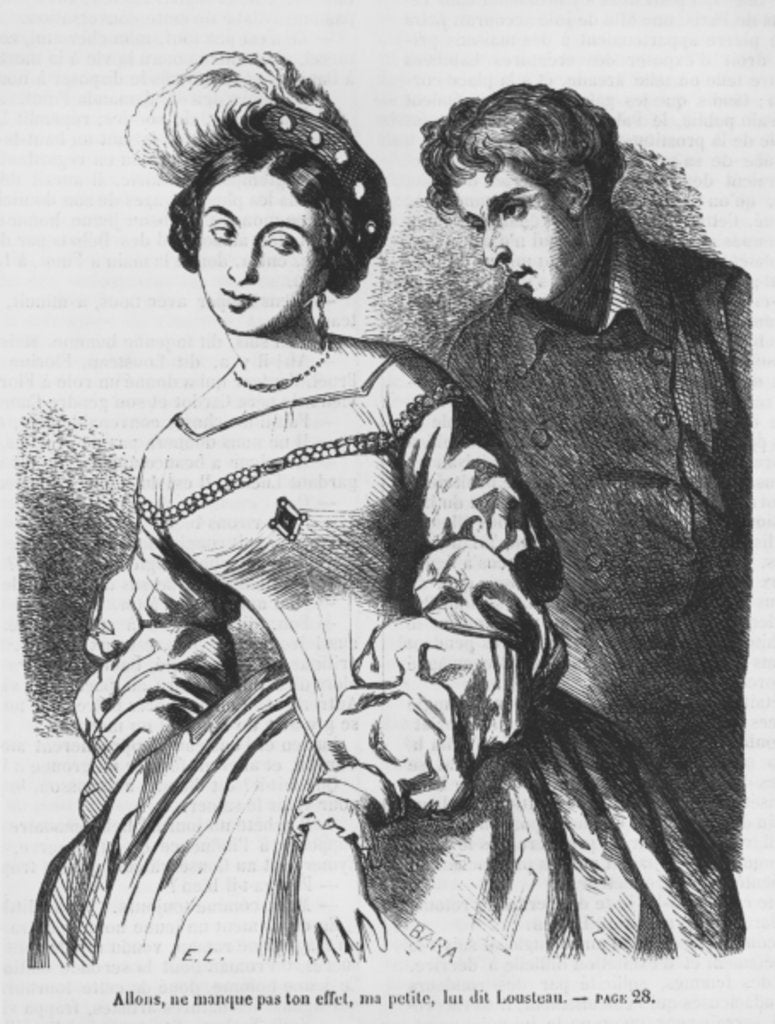 Detail of Etienne Lousteau speaking to an actress by French School