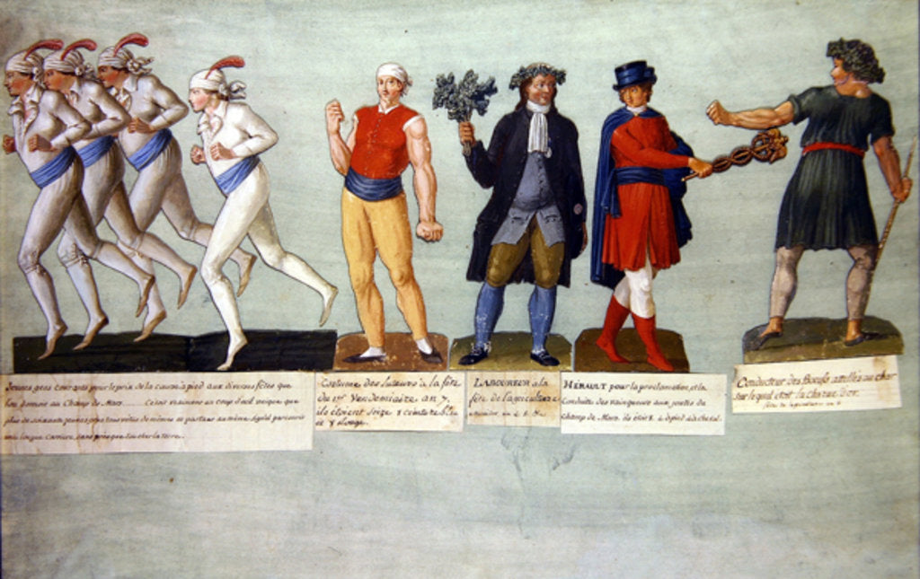 Detail of Athletes and participants in festivals during the French Revolutionary period by P. A. & Lesueur J.B. Lesueur