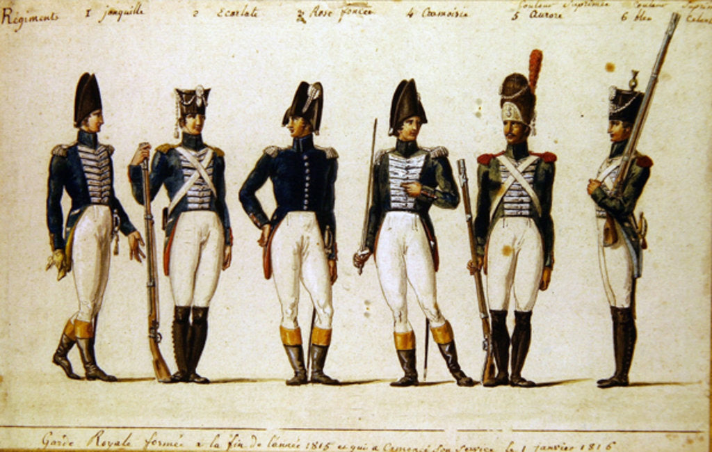 Detail of French Royal Guard, 1816 by Pierre Antoine Lesueur