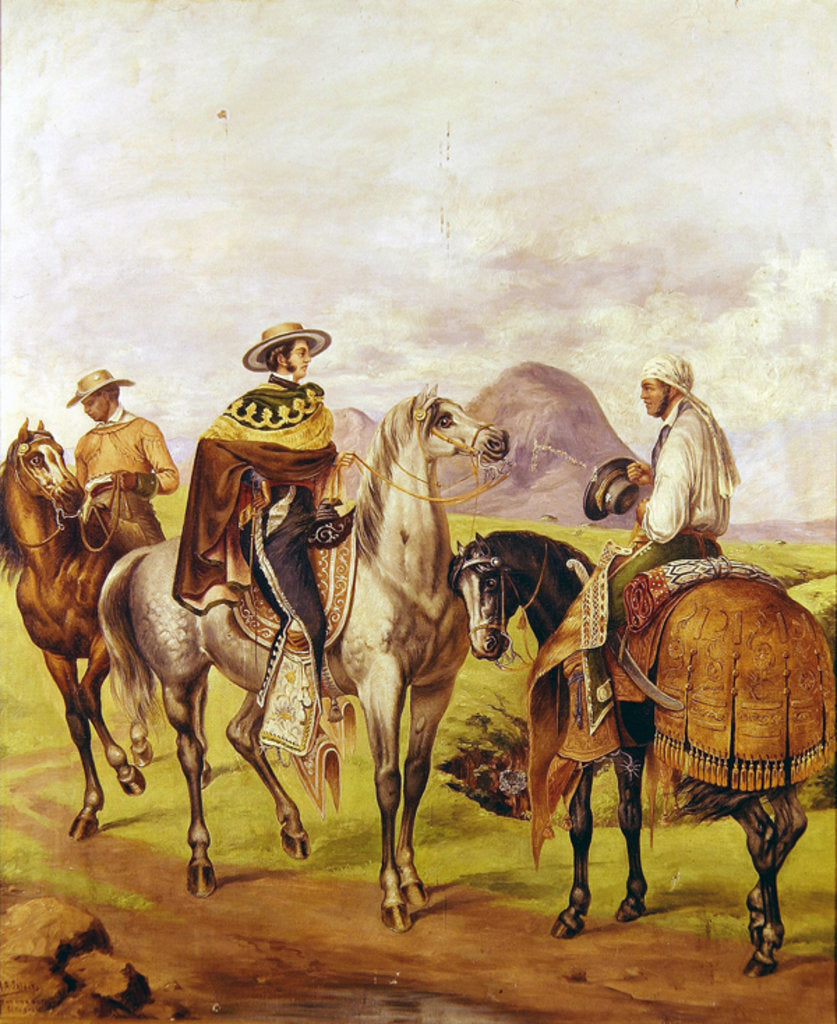 Detail of Ranchers by Mexican School