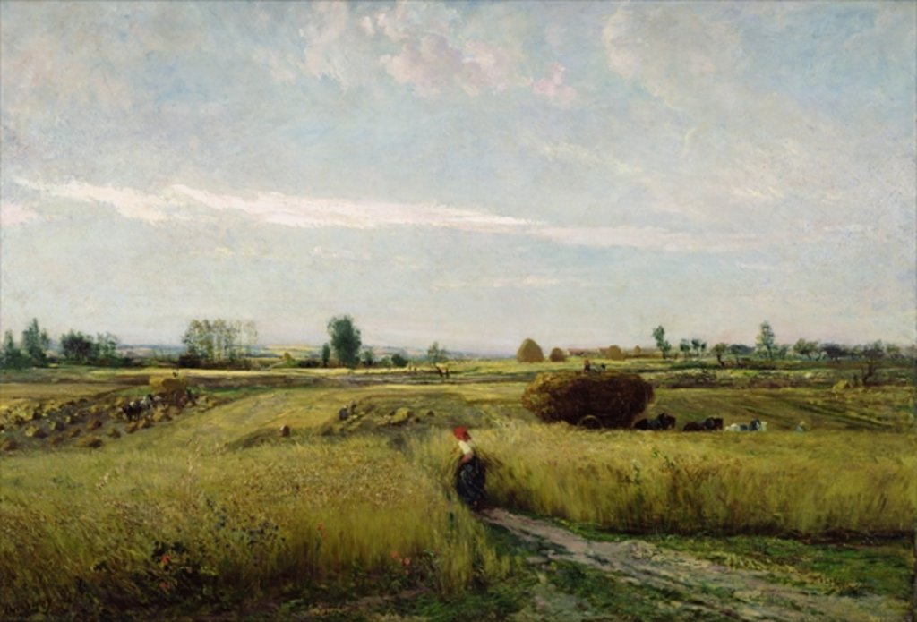 Detail of The Harvest, 1851 by Charles Francois Daubigny