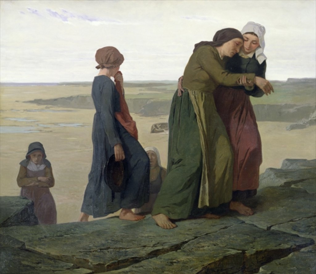Detail of The Widow or The Fisherman's Family by Evariste Vital Luminais