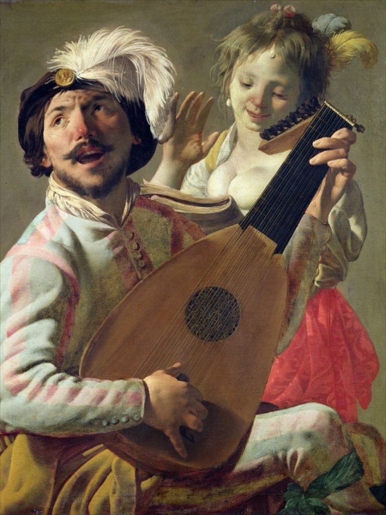 Detail of The Duet, 1628 by Hendrick Ter Brugghen