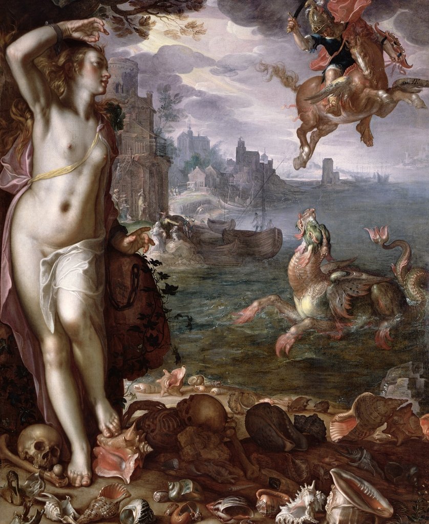 Detail of Perseus Rescuing Andromeda, 1611 by Joachim Wtewael or Utewael or Wyewael