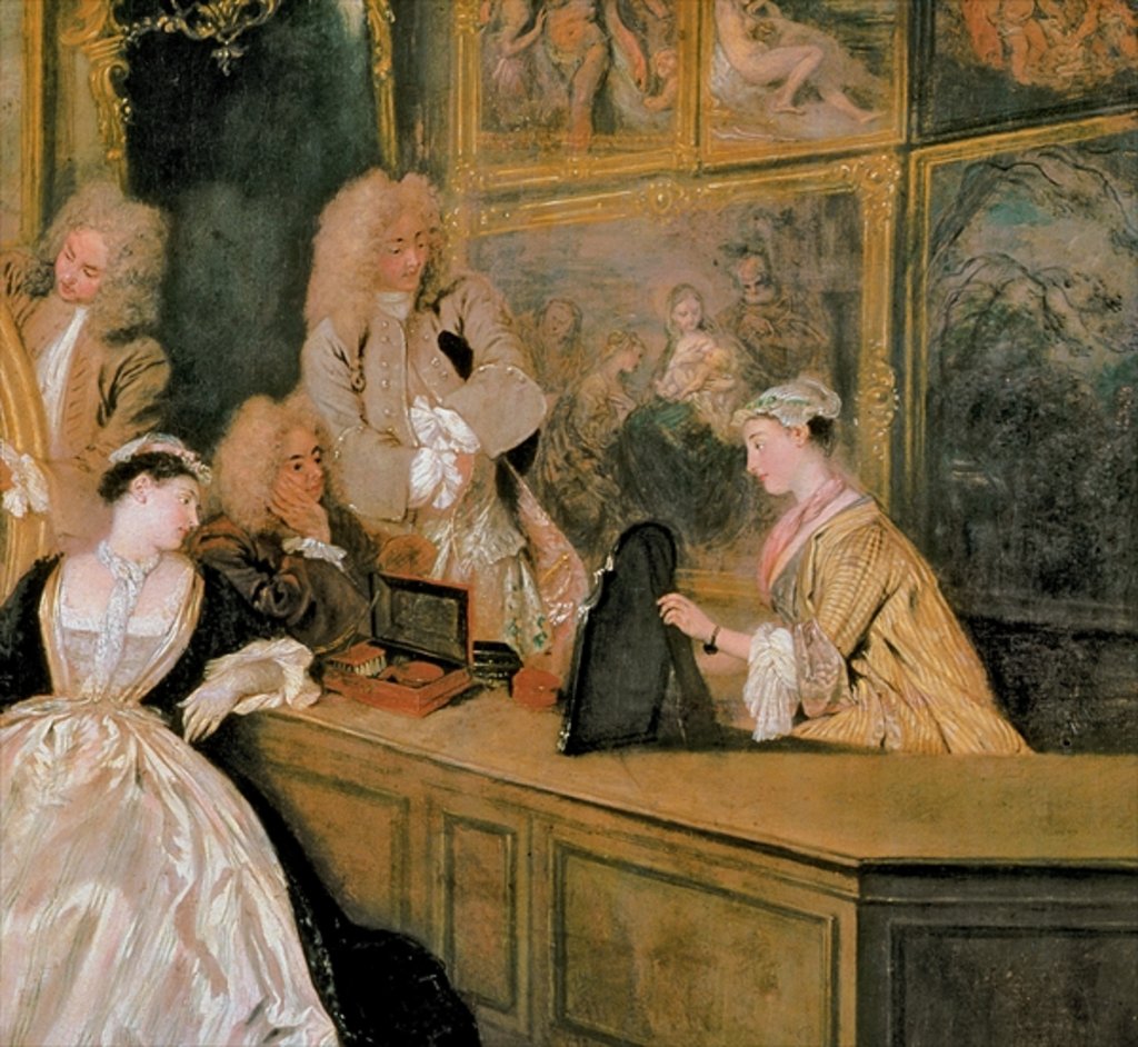 Detail of The Gersaint Shop Sign, 1721 by Jean Antoine Watteau