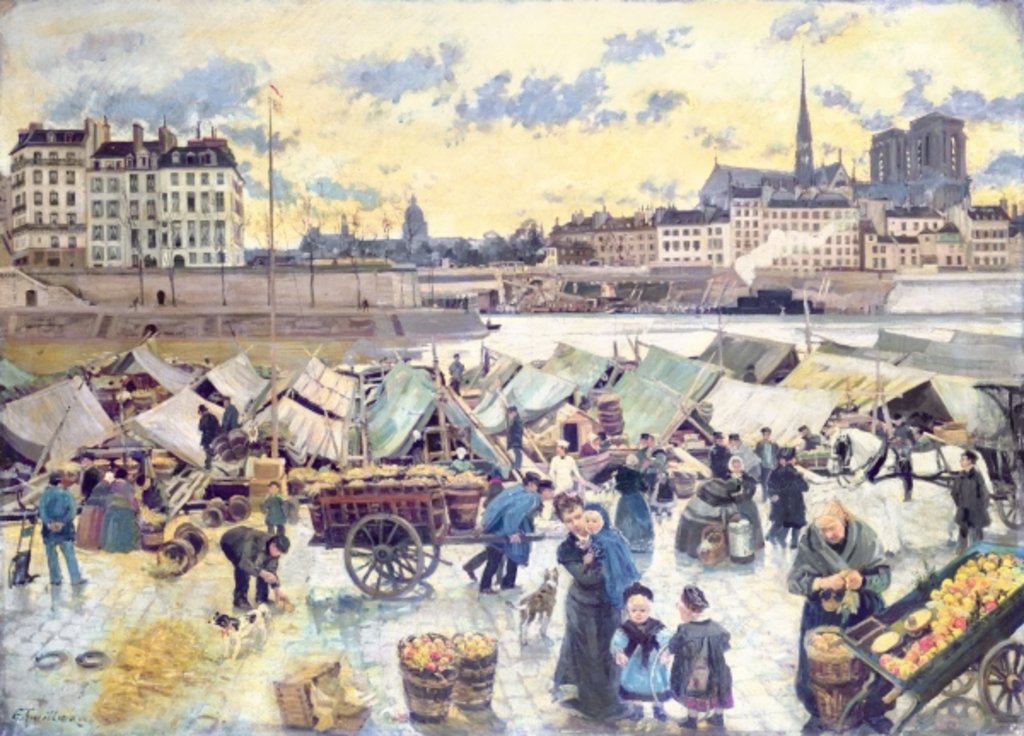 Detail of The Apple Market by Emile Antoine Guillier