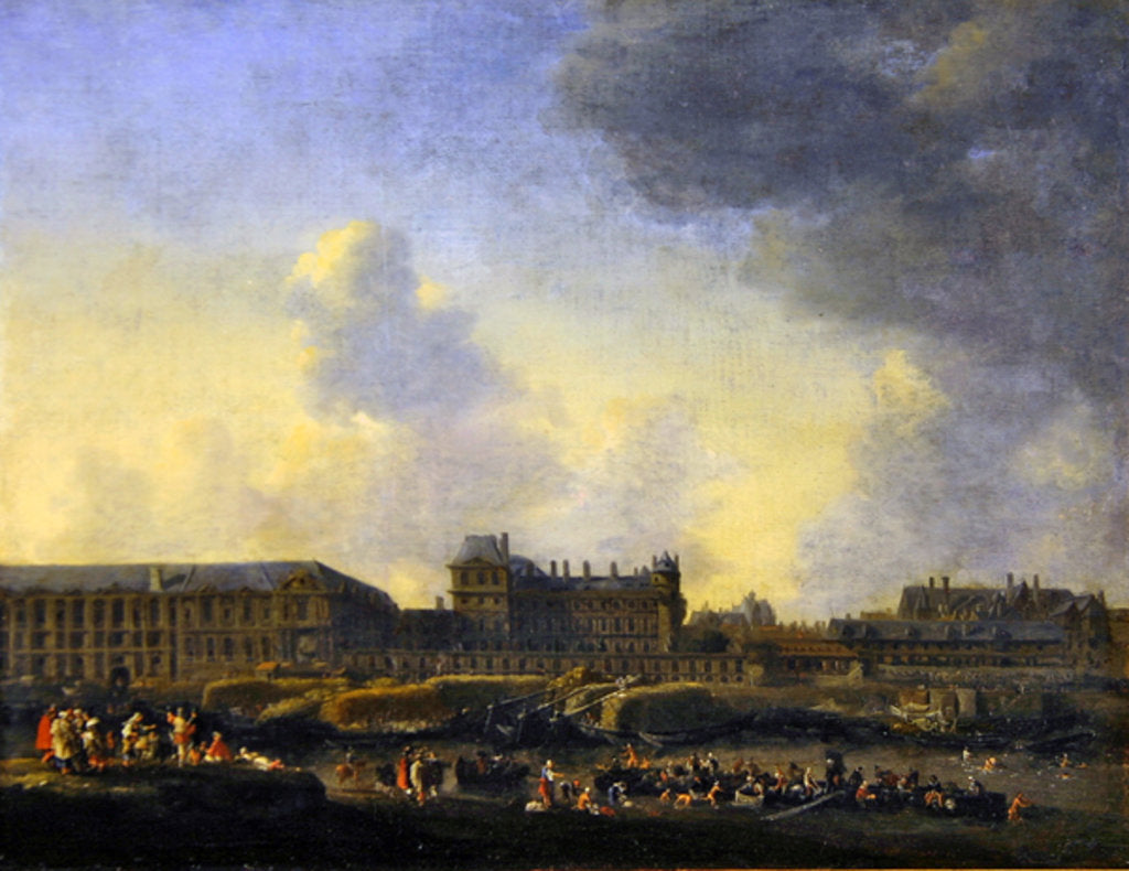 Detail of View of the river Seine, the Louvre and the Palais Bourbon, c.1655 by Reinier Zeeman