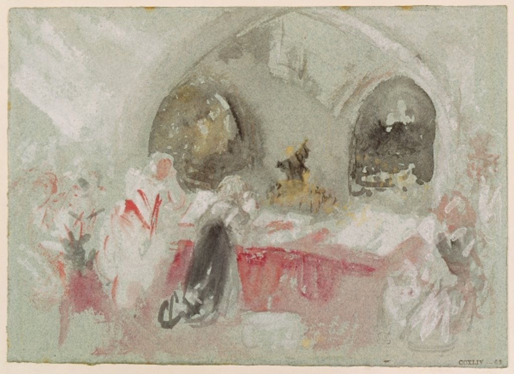 Detail of Service in the chapel at Petworth, 1830 by Joseph Mallord William Turner
