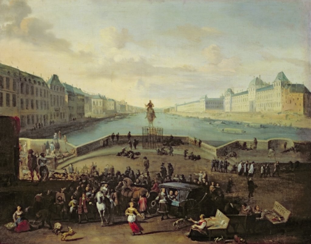 Detail of The Pont Neuf, Paris, 1665-69 by Flemish School