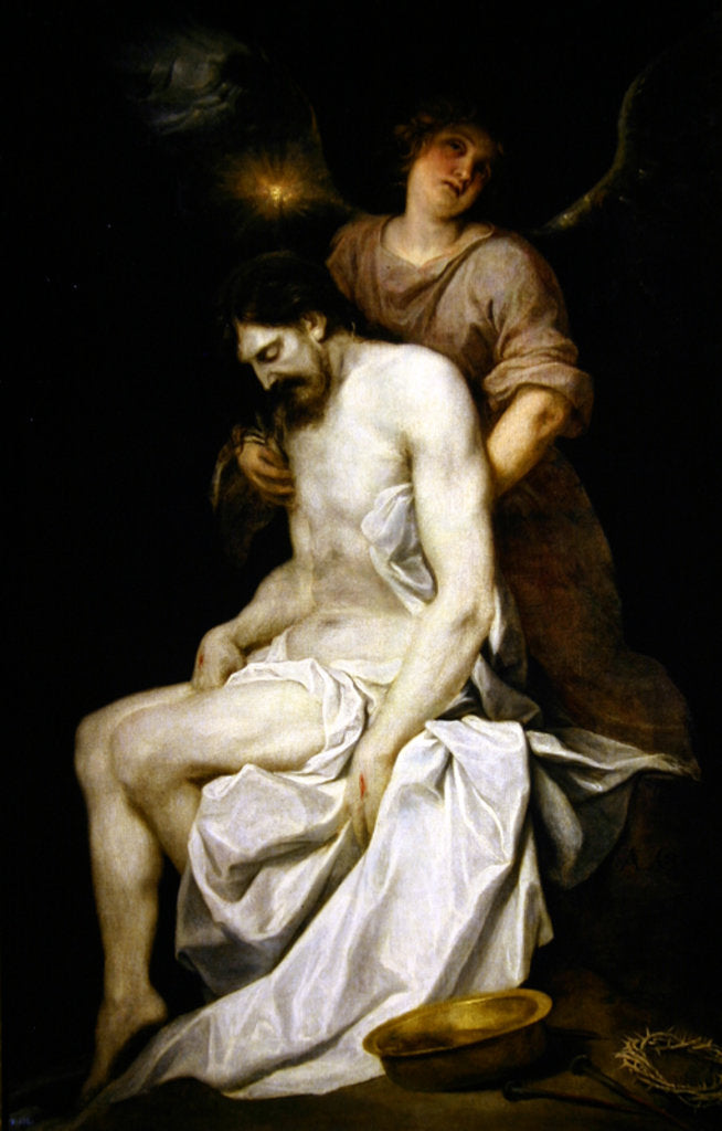 Detail of The dead Christ supported by an angel by Alonso Cano