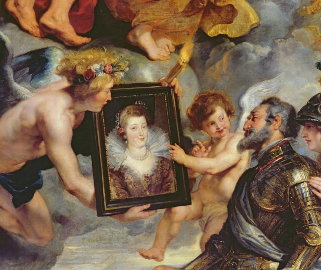 Detail of The Medici Cycle: Henri IV Receiving the Portrait of Marie de Medici 1621-25 by Peter Paul Rubens