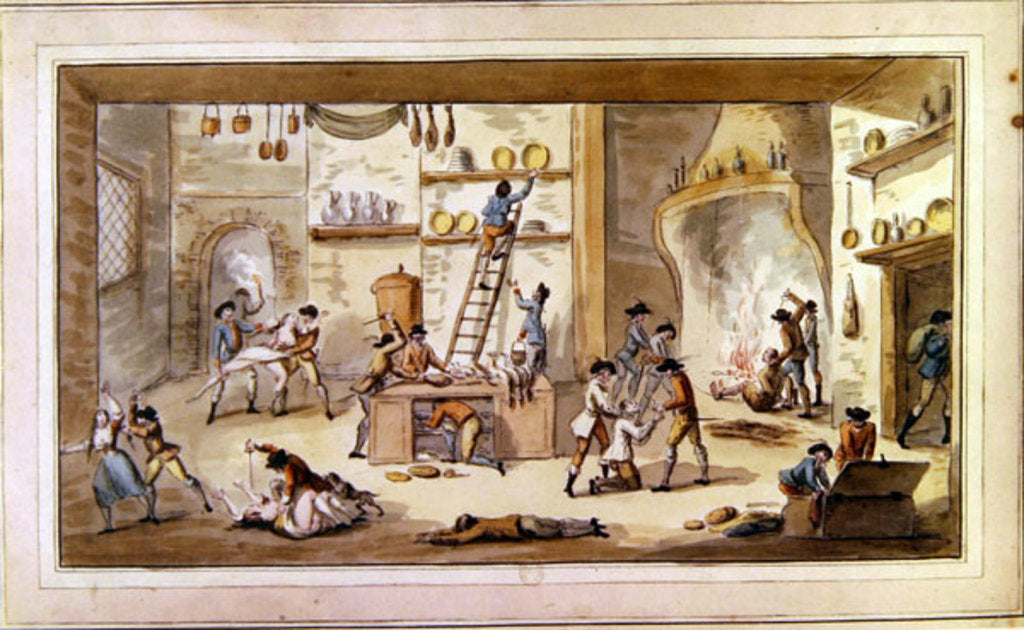 Detail of Sacking a farm during the period of the French Revolution by Etienne Bericourt