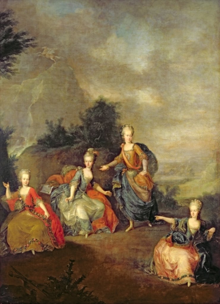 Detail of Performance of the opera by Gluck, 'Il Parnaso Confuso' at Schoenbrunn Palace on 24th January 1765 by Johann Georg Weikert