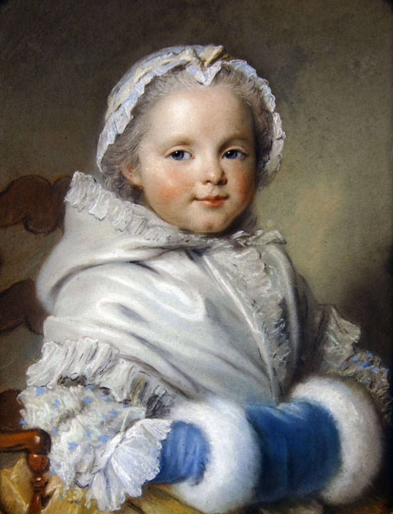 Detail of Nicole Ricard by Maurice Quentin de la Tour