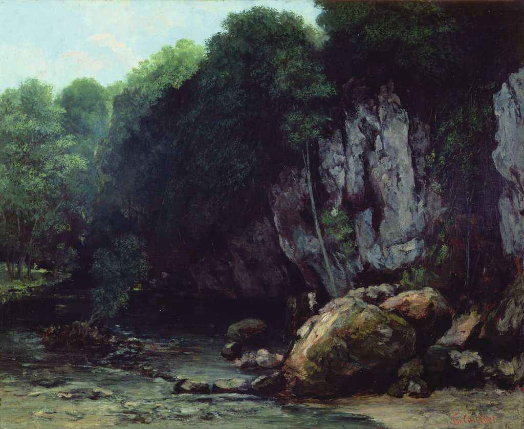 Detail of The Stream from the Black Cavern by Gustave Courbet