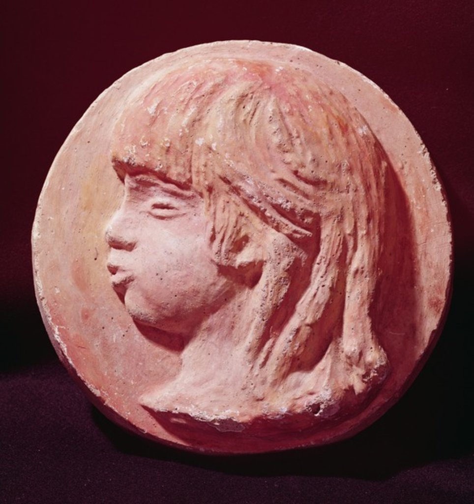 Detail of Medallion Portrait of Claude Renoir by Pierre Auguste Renoir