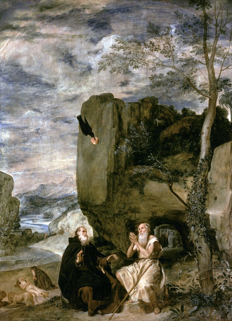 Detail of St. Anthony the Abbot and St. Paul the First Hermit, c.1642 by Diego Rodriguez de Silva y Velazquez