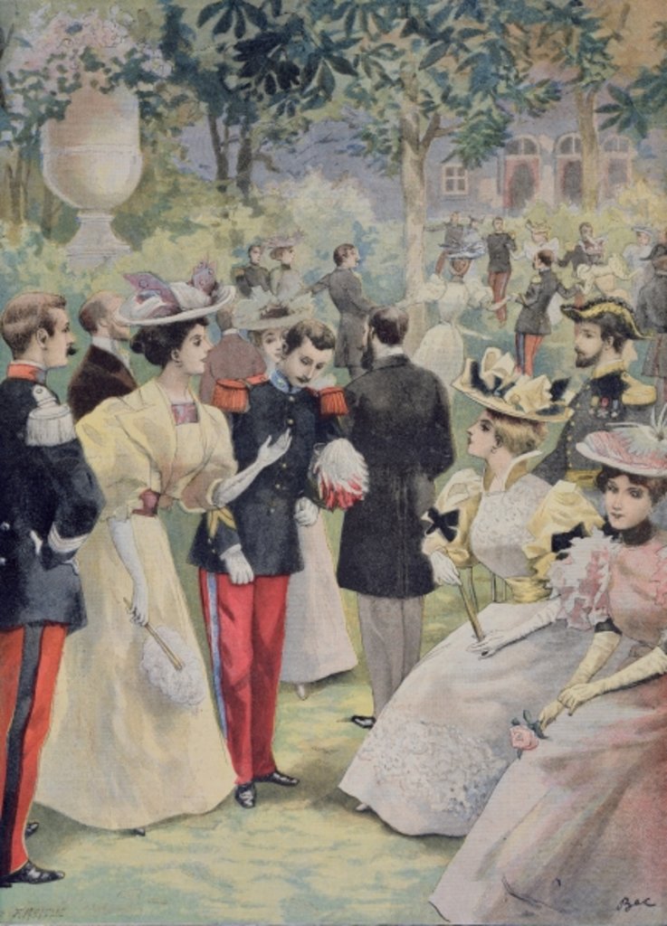 Detail of A Garden party at the Elysee by Fortune Louis Meaulle