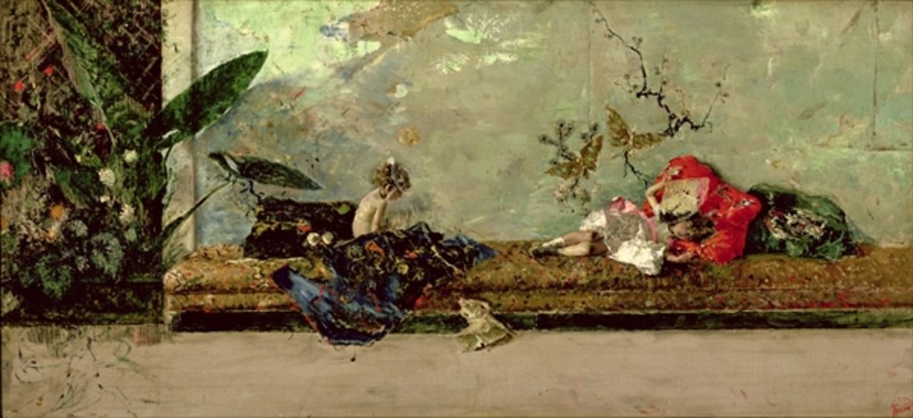 Detail of The Painter's Children in the Japanese Salon by Mariano José María Bernardo Fortuny y Carbó
