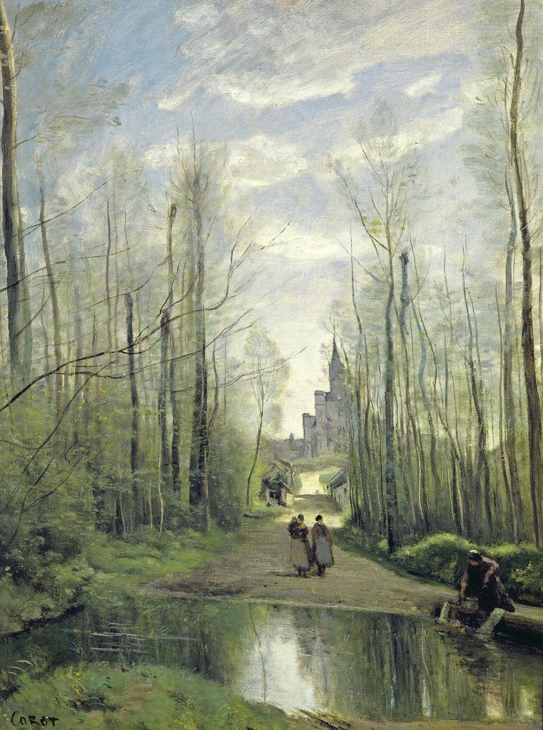 Detail of The Church at Marissel, 1866 by Jean Baptiste Camille Corot