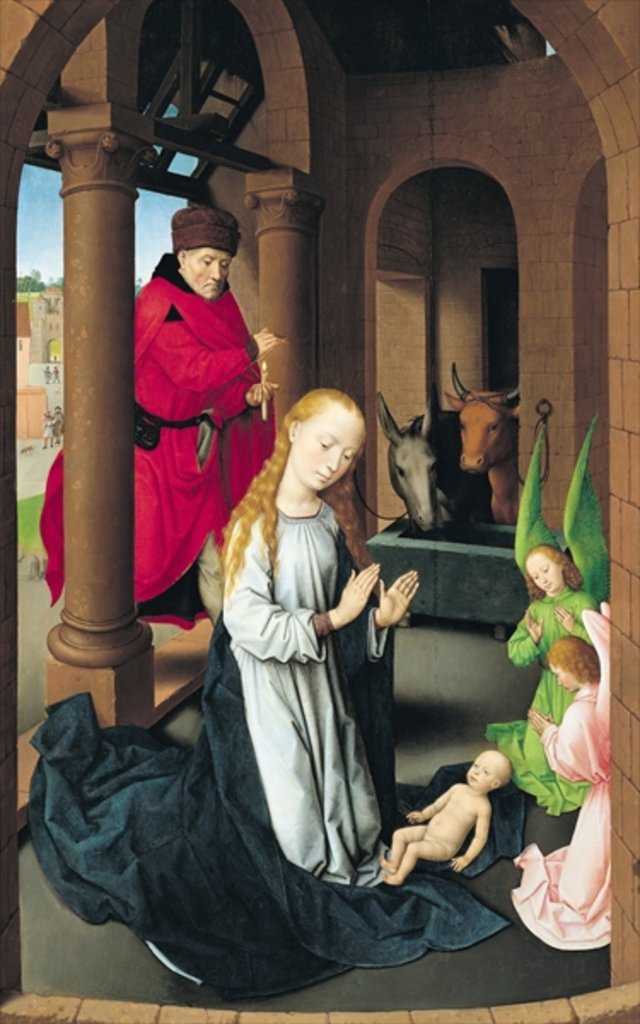 Detail of The Nativity, left wing of a triptych of the Adoration of the Magi, c.1470-72 by Hans Memling