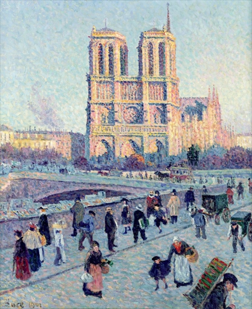 Detail of Le Quai St. Michel and Notre Dame, 1901 by Maximilien Luce