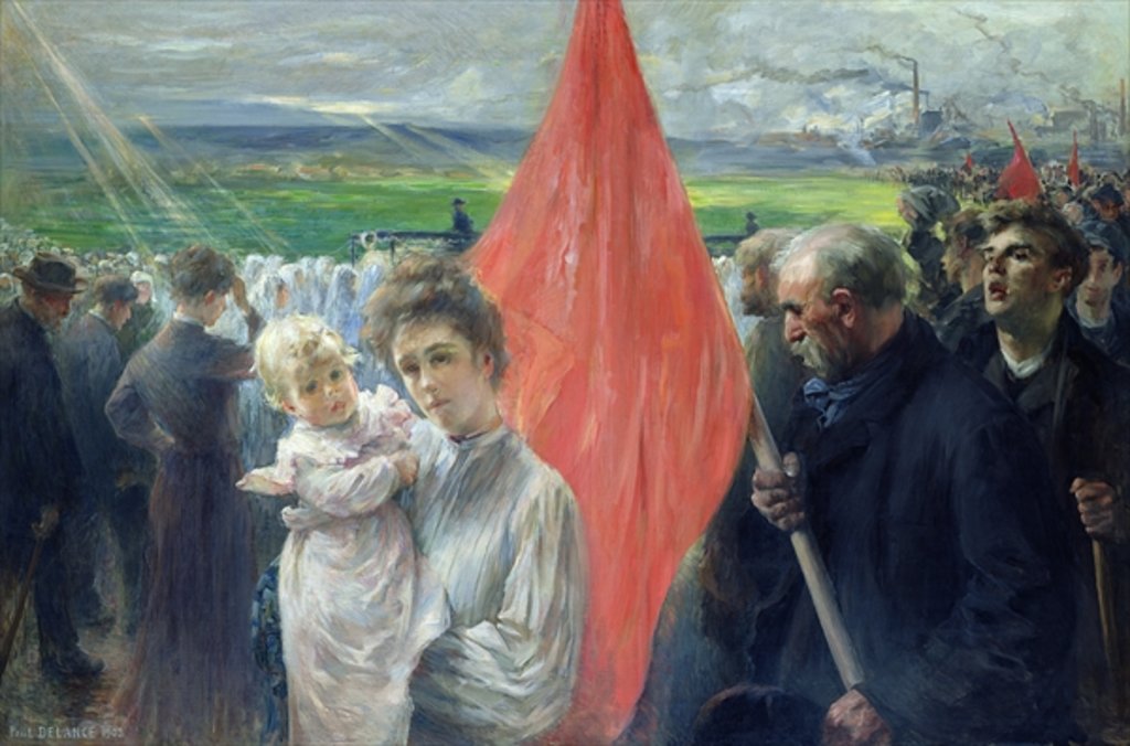 Detail of A Strike at Saint-Ouen, 1908 by Paul Louis Delance