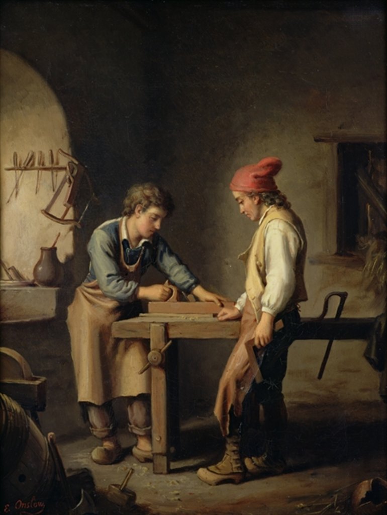 Detail of The Young Apprentice, before 1903 by Edouard Amable Onslow