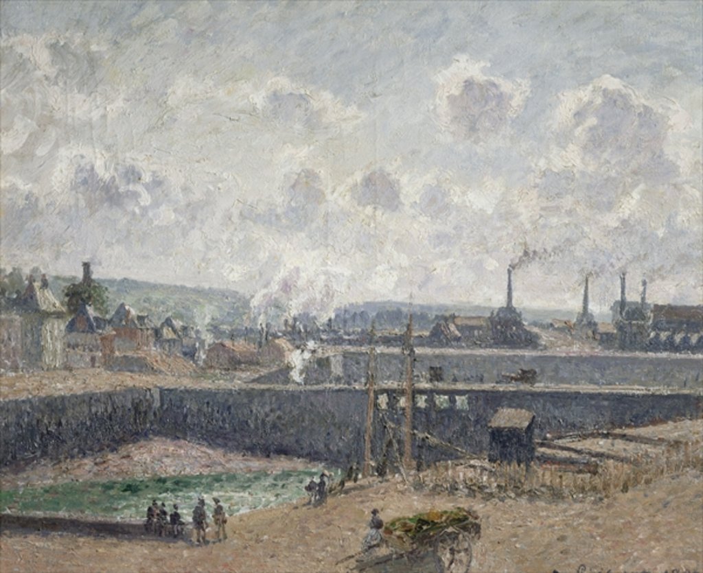 Detail of Low Tide at Duquesne Docks, Dieppe, 1902 by Camille Pissarro