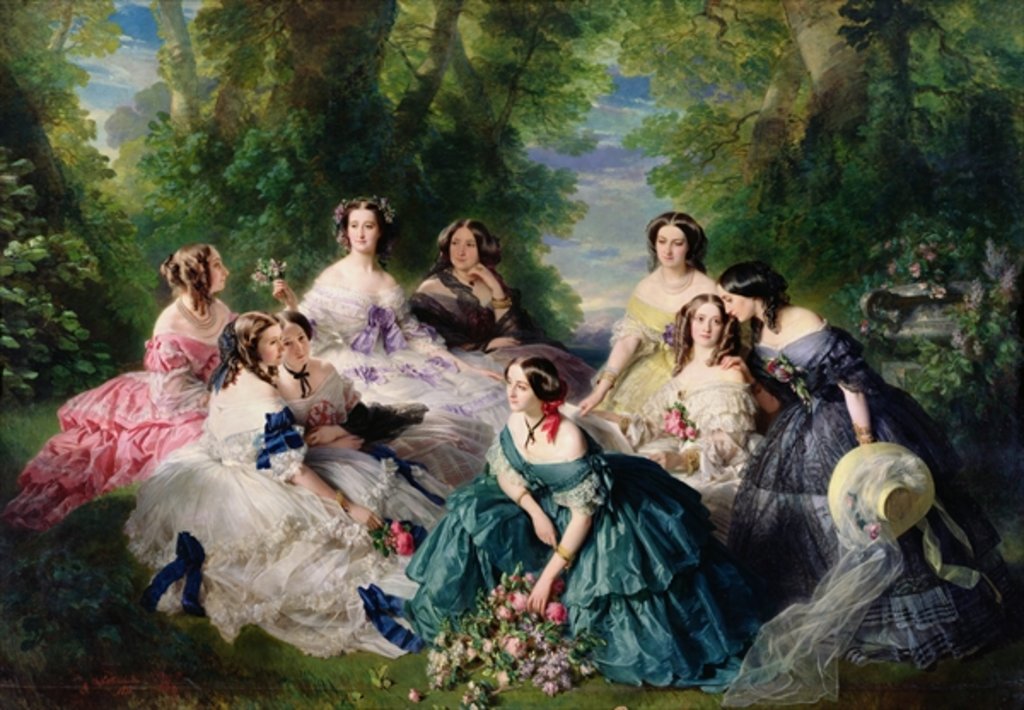 Detail of Empress Eugenie Surrounded by her Ladies-in-Waiting, 1855 by Franz Xaver Winterhalter