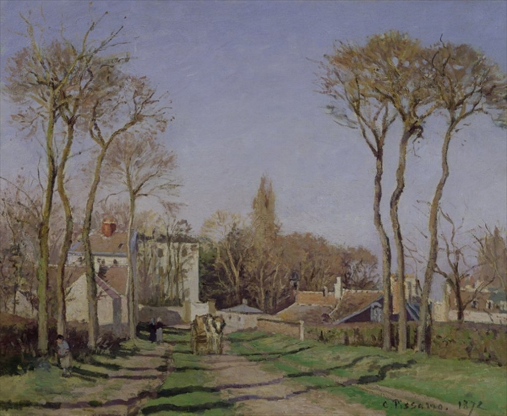 Detail of Entrance of the village of Voisins le Bretonneux, 1872 by Camille Pissarro