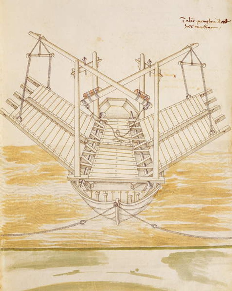 Detail of Design for a Warship by Mariano di Jacopo