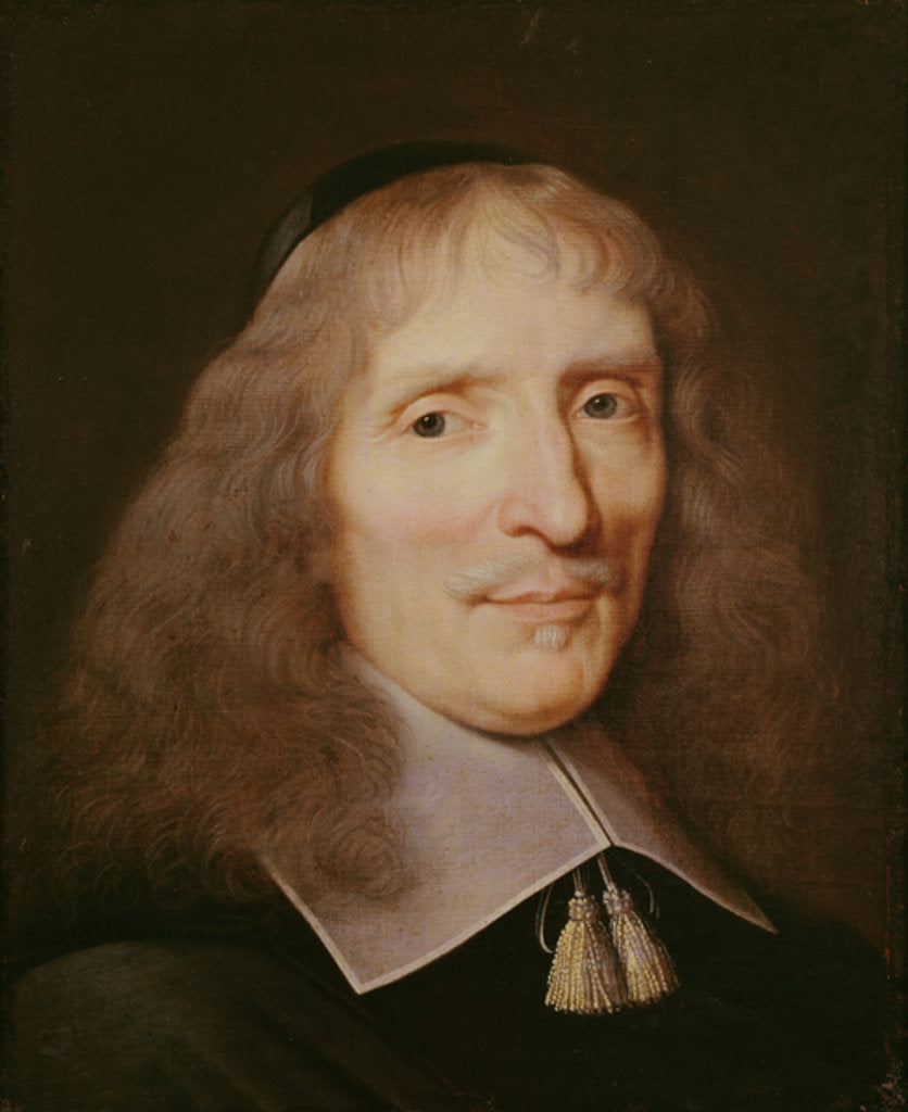 Detail of Portrait of a man with a velvet skullcap by Philippe de Champaigne