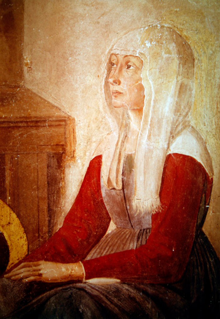 Detail of Detail of a woman from the Death of St. Fina, 1482 by Domenico (1449-94) Ghirlandaio