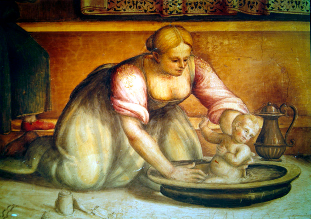 Detail of Detail of the Birth of St. John the Baptist, 1519 by Giannicola di Paolo