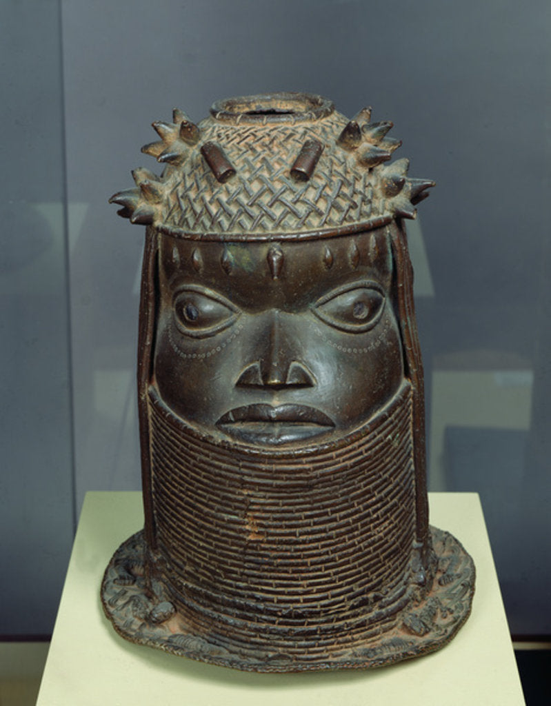 Detail of Commemorative Oba Head, late 18thc early 19thc by School Beninois