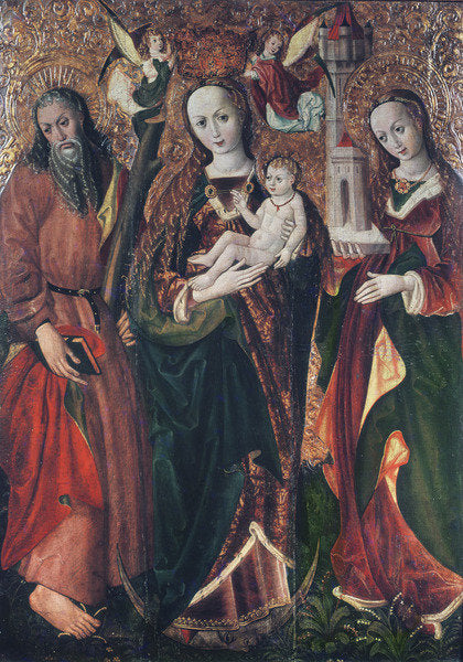 Detail of Virgin and Child with Saints Andrew and Barbara, c.1510 by Polish School