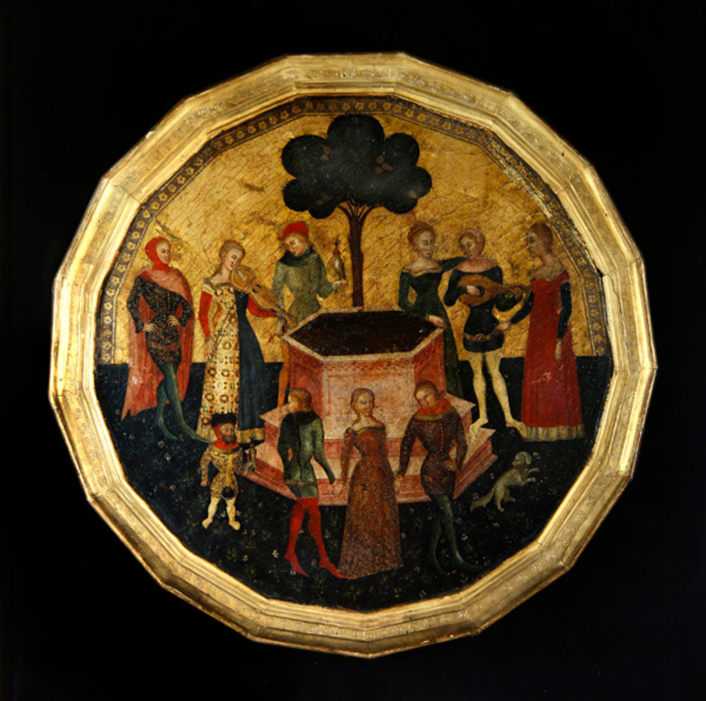 Detail of The Court of Love, c. 1380 by Italian School