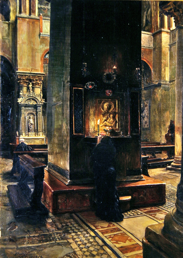 Detail of The Madonna del Bacio at San Marco, Venice, 1882 by Jean-Louis Ernest Meissonier